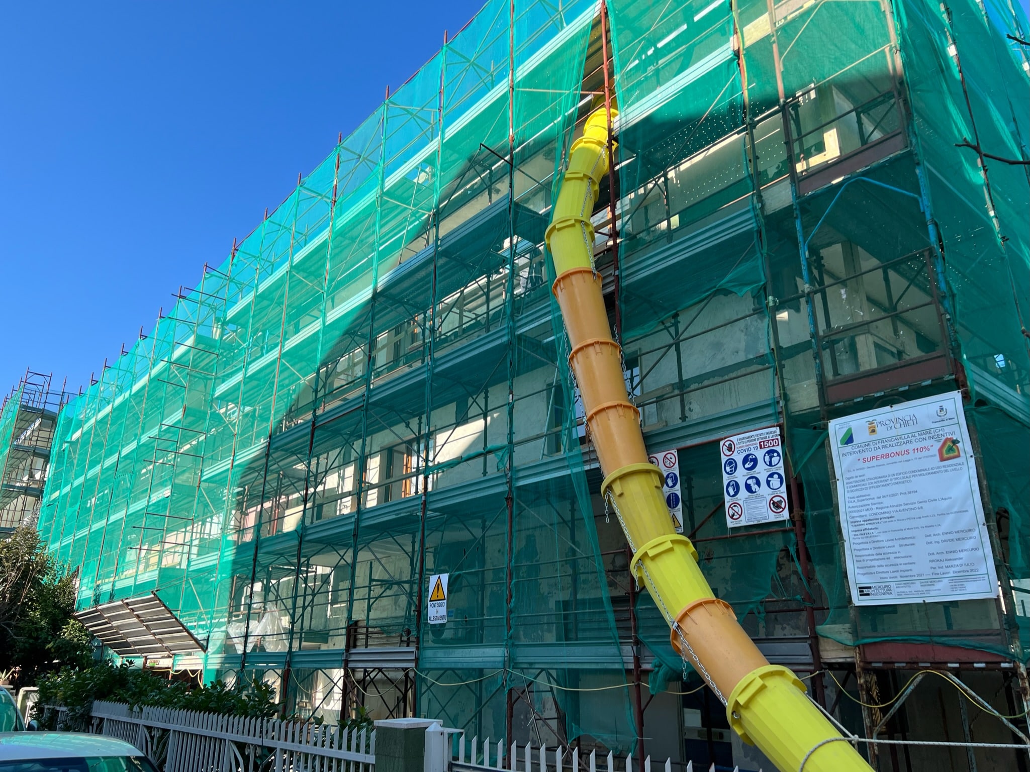mercurio architettura ingegneria ristrutturazione condominio via aventino cantiere